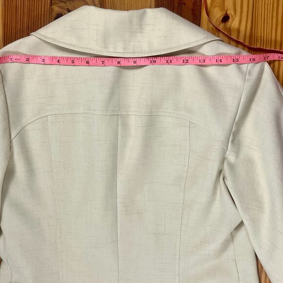 Vintage 1970s Primrose Yellow Trench Coat Button Up Size S No Belt Lorendale - Picture 11 of 16